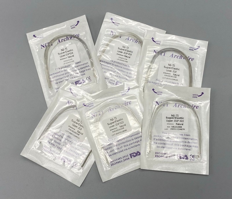 Dental Orthodontic Arch Wire Super Elastic Niti Round Rectangular Natural Form