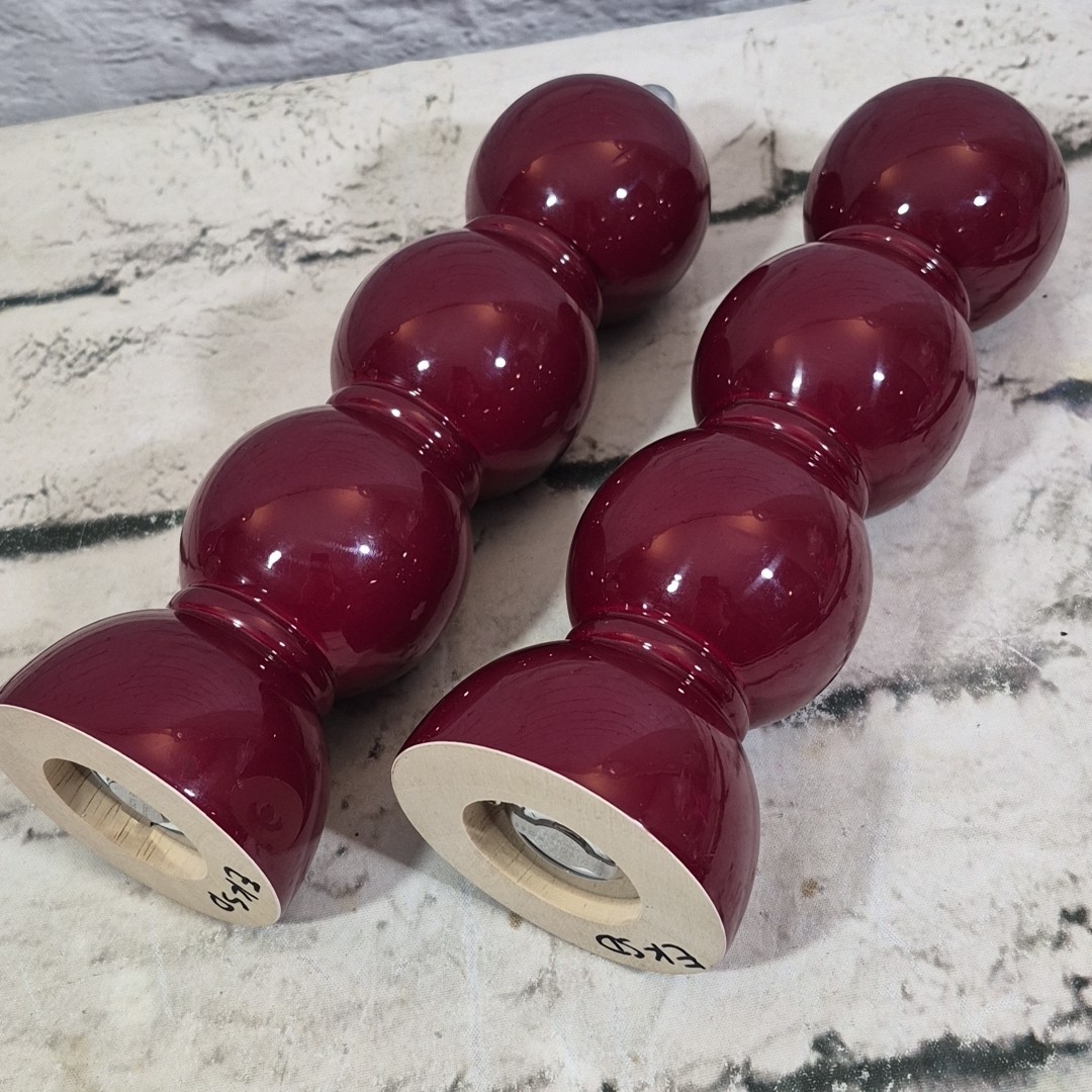 Deep Cherry Red Bobbin Salt And Pepper Mill Grinder 24cm Set Of 2 Addison Ross