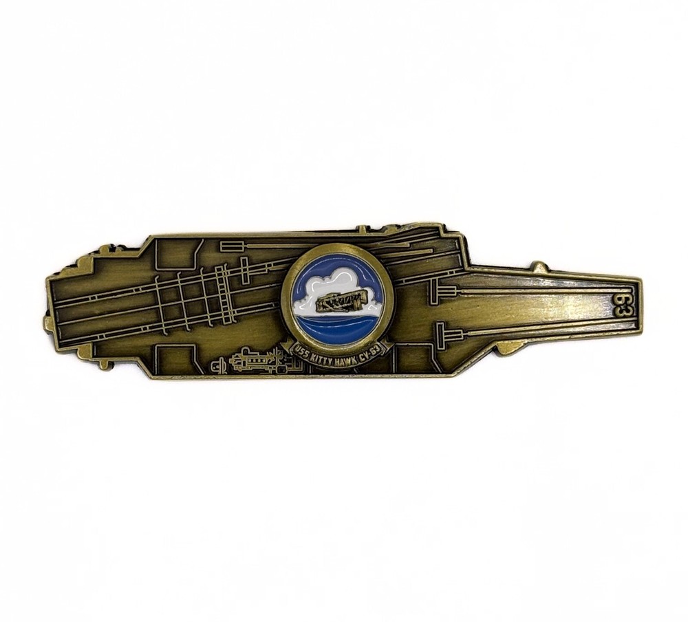 USS Kitty Hawk (CV-63) US Navy Challenge Coin - Carrier Shape