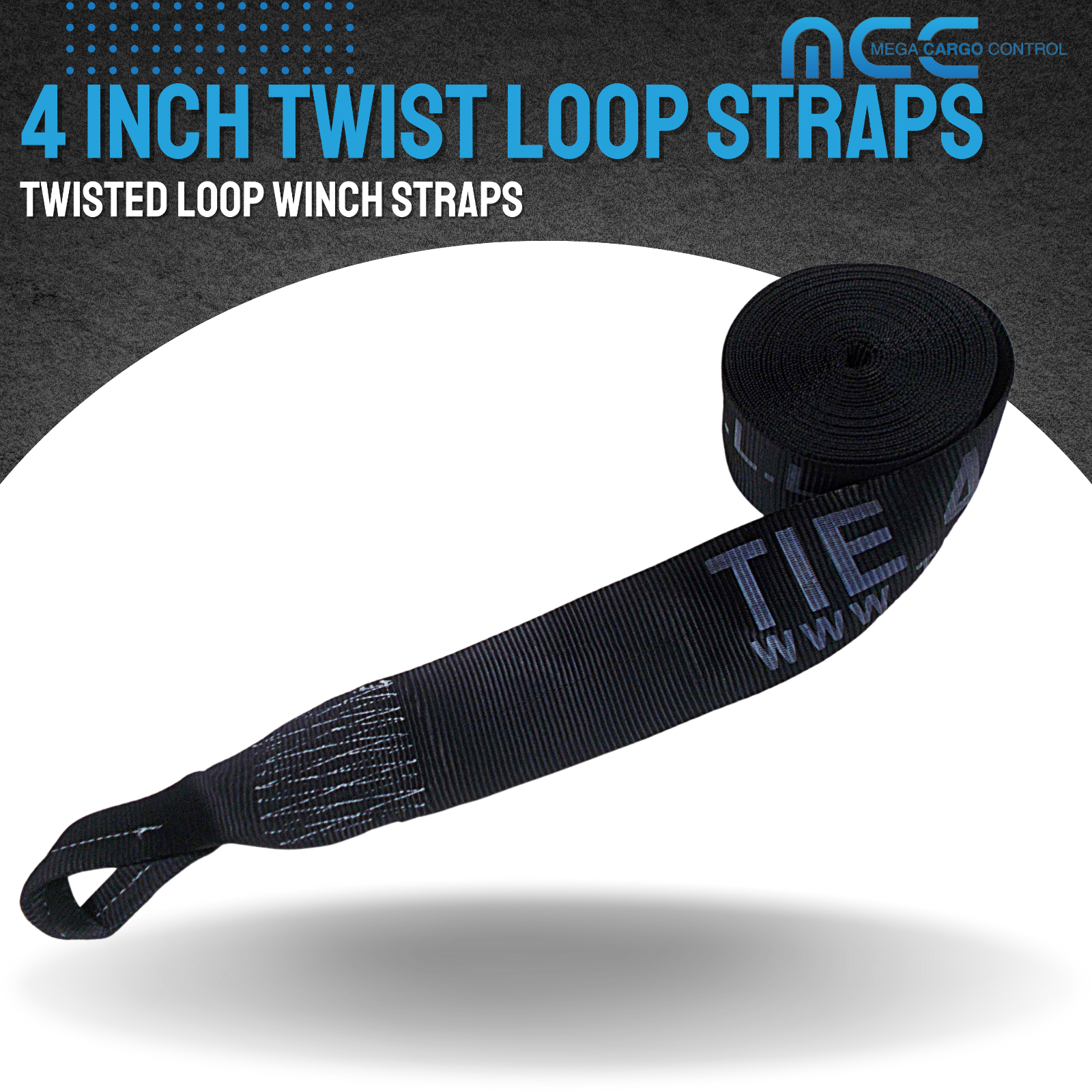 USA 10 Pack Heavy Duty 4” x 30’ Twisted Sewn Loop Winch Strap for Flatbed Truck