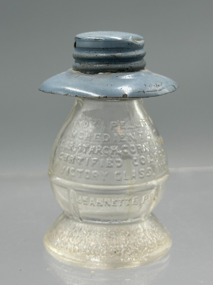 c 1950 LANTERN Victory Glass Co CANDY CONTAINER Antique A&E 393