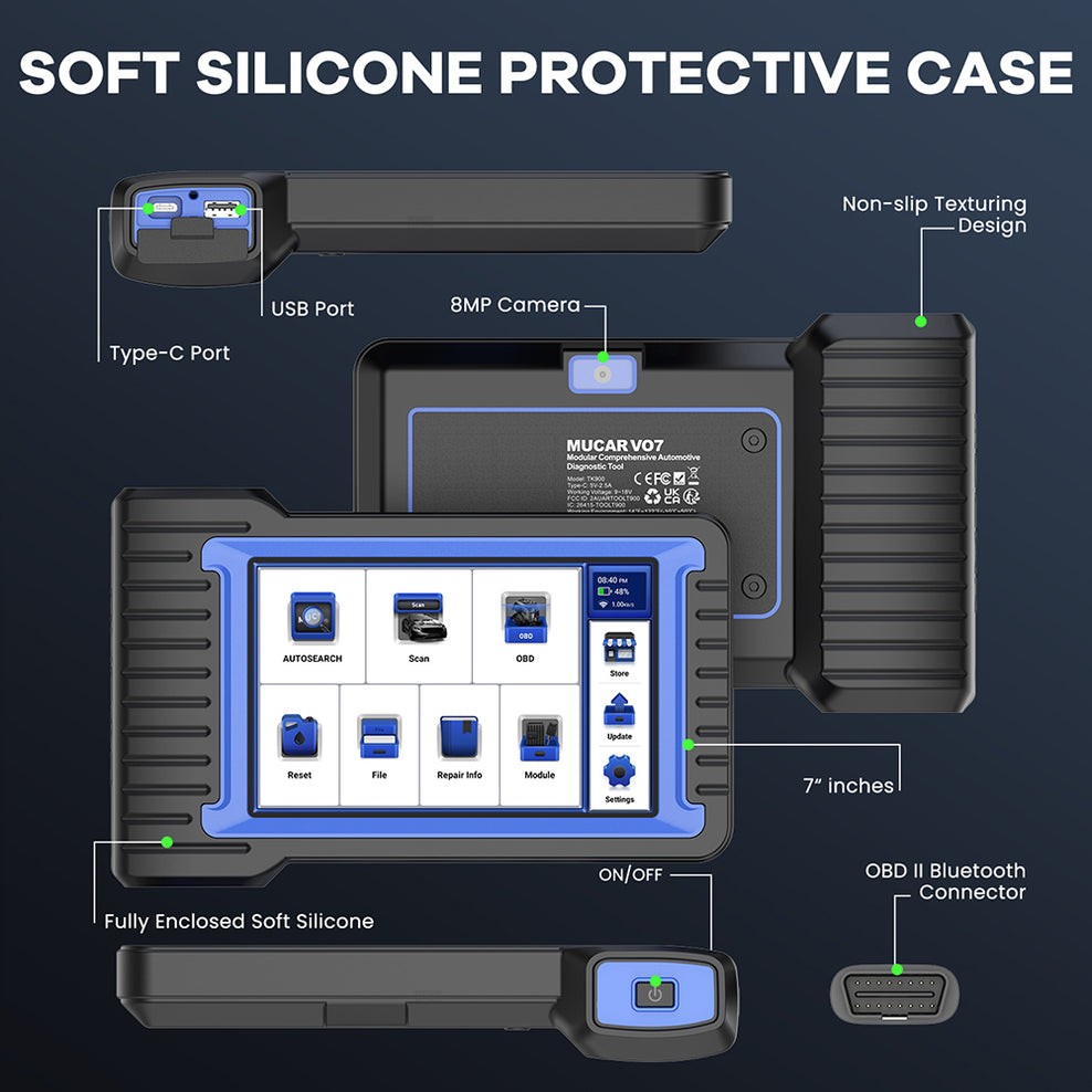 MUCAR VO7S TPMS Programming Tool ECU Coding Scanner Car Diagnostic Tool 28+Reset