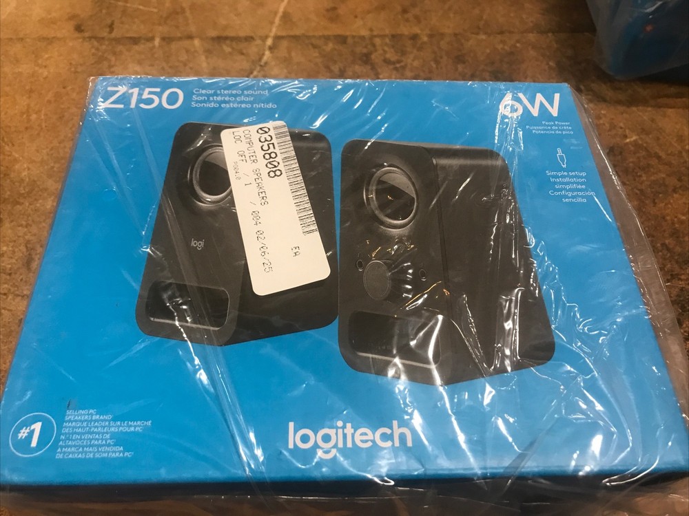 Logitech Z150 6W 2.0 Multimedia Portable Wired Computer Speakers ~ Black