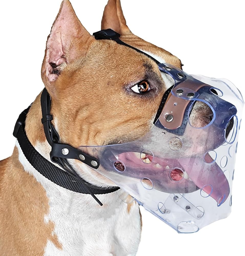 Pitbull Muzzle, Basket Muzzle for Lar Dogs Rottweiler to