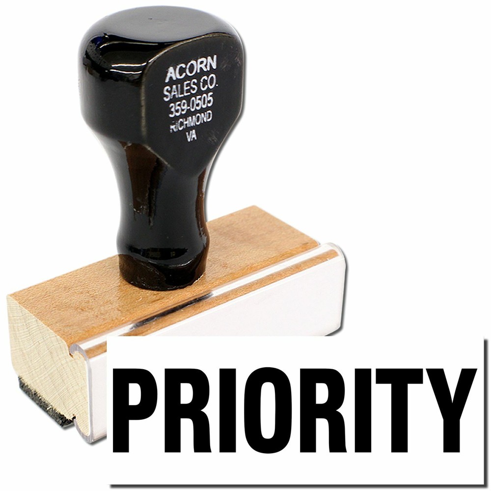 Bold Priority Rubber Stamp Size 1/2" Tall x 1-1/2" Wide