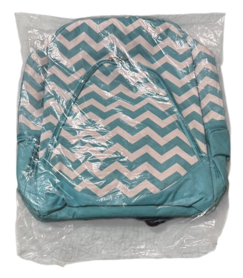 Backpack Turquoise Chevron Zigzag Print Lightweight Backpack Padded Straps New