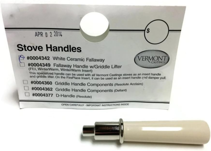Vermont Castings Ceramic Fallaway Handle Assembly (White with Nickel White