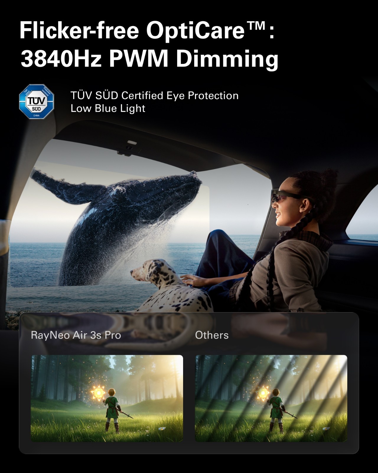 RayNeo Air 3s Pro AR/XR Glasses -201'' 1200 Nits 120Hz HueView 2.0 Video Display