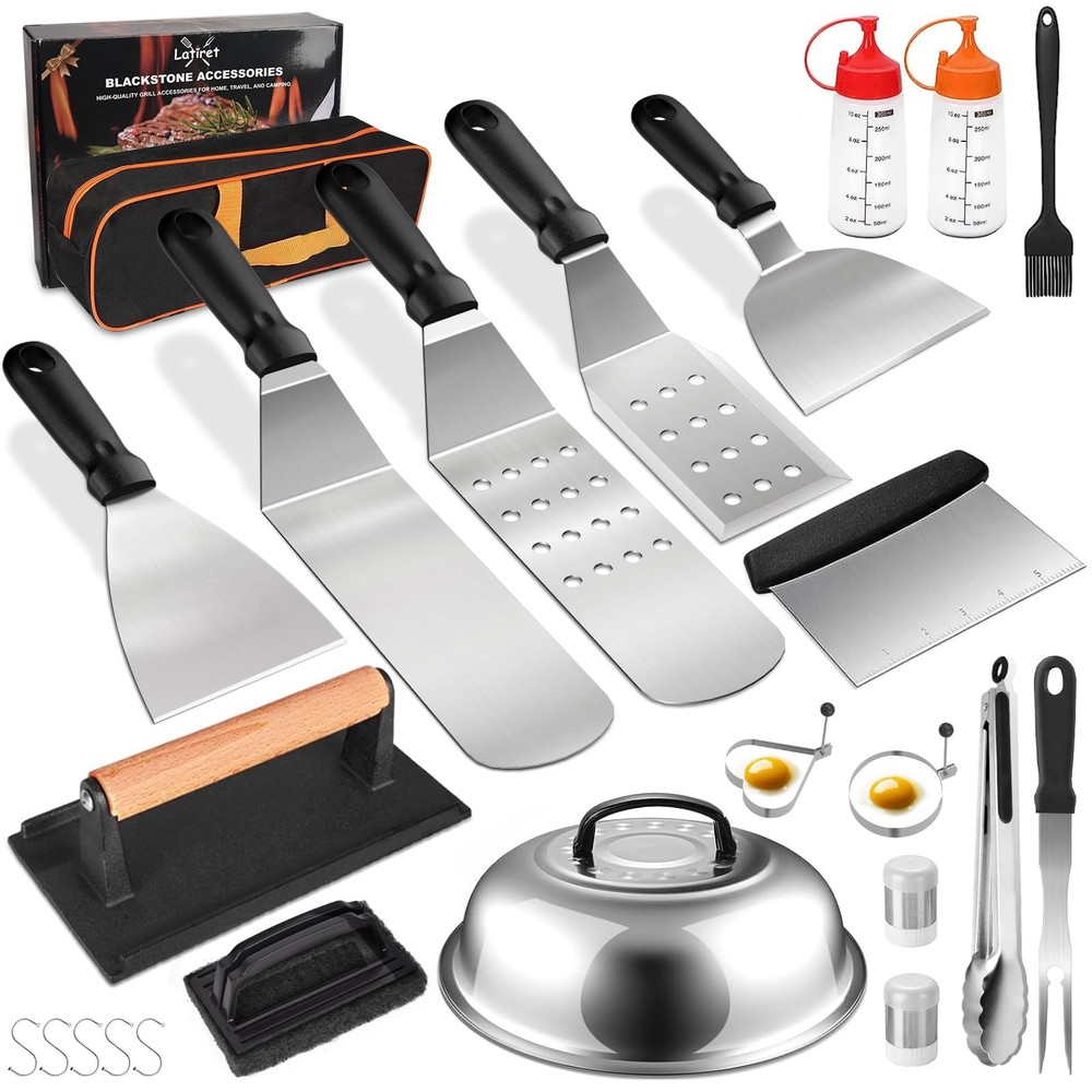 Latiret Griddle Accessories Kit, 24Pcs Grilling Set for Black