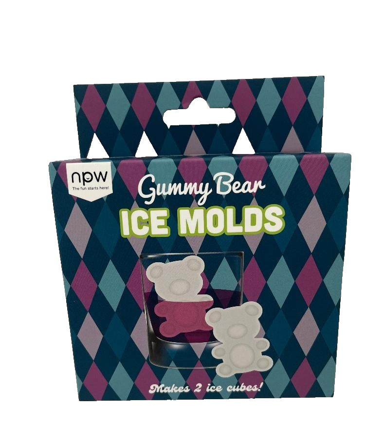 NPW Gummy Bear Ice Molds Makes 2 Ice Cubes NEW