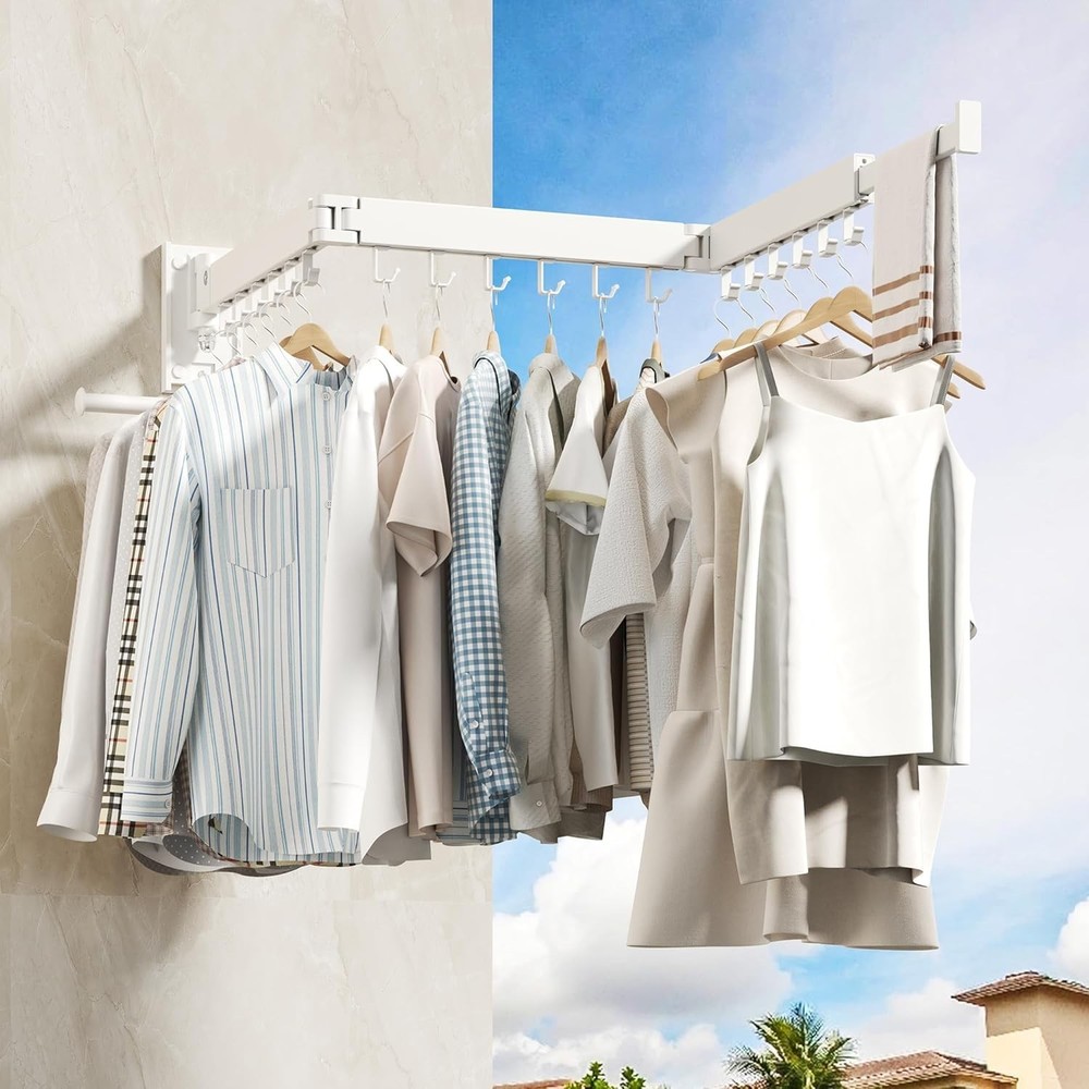 Wall Mounted Clothes Hanger,Clothes Drying Rack,Laundry Drying Rack,Clothes R...