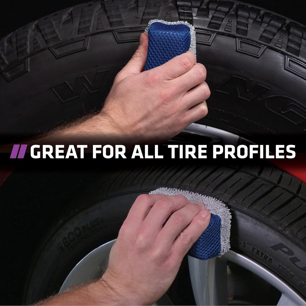 Tire Shine Applicator Sponges, Multi-Purpose Mesh and Microfiber Applicator P...
