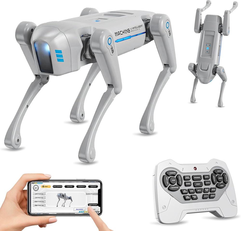 Smart Robot Dog Toy, Interactive STEM Robot Pet, Voice & Remote Control, App Pro