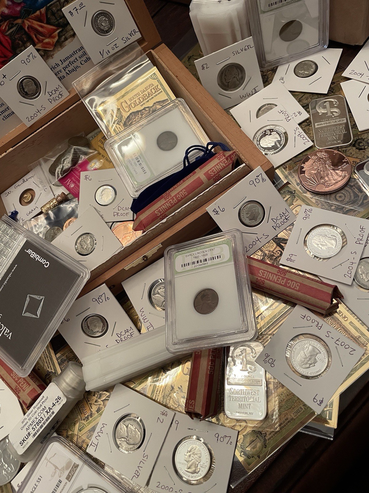 ESTATE SALE SILVER & GOLD LOT! Coins, Bars, Rounds, Rolls, Slabs & Bills!