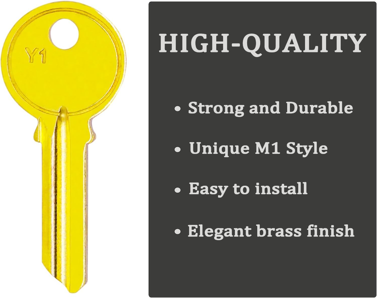 Brass Finish Key Blanks, Y1 Uncut Blank Keys, 5YA1 Key Blanks Pack of 100 Keys