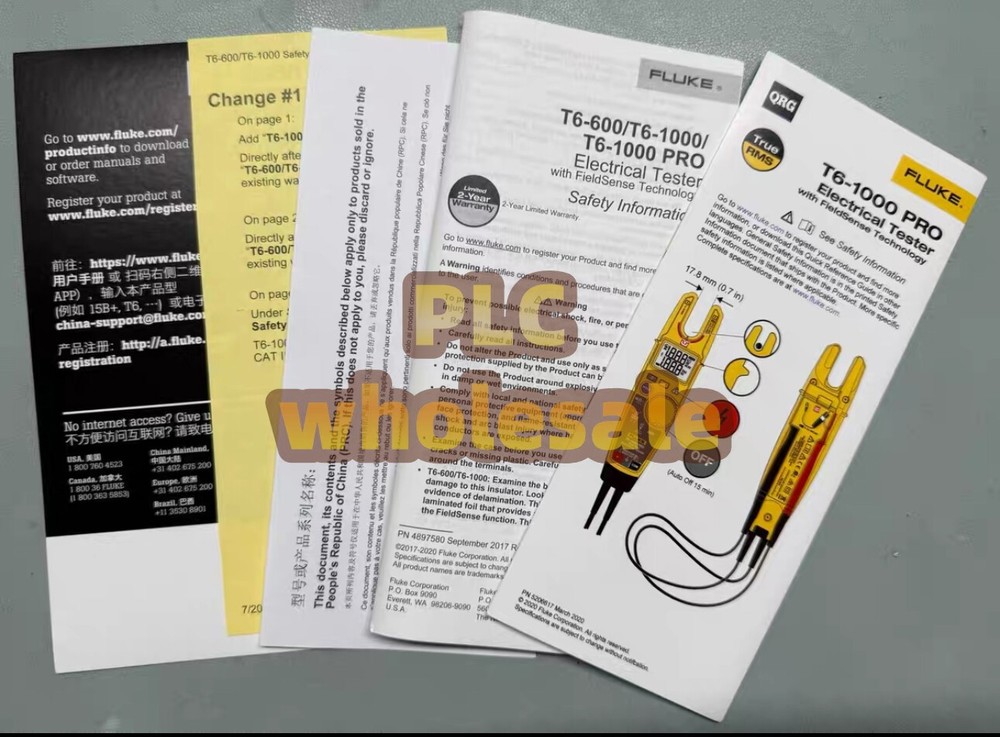1PC Fluke T6-1000 PRO Electrical Tester Fieldsense 1000V AC / DC True RMS & Case