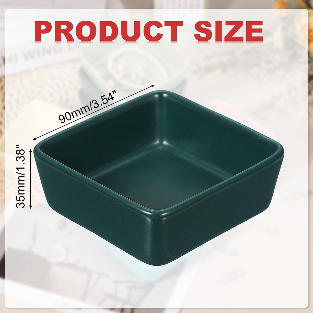 Square Paper Clip Holders, Dark Green