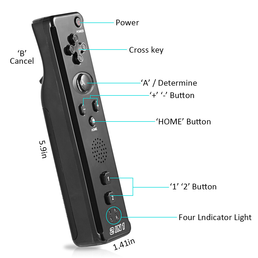 Remote Controller and Nunchuck Built in Motion Plus For Nintendo Wii/ Wii U
