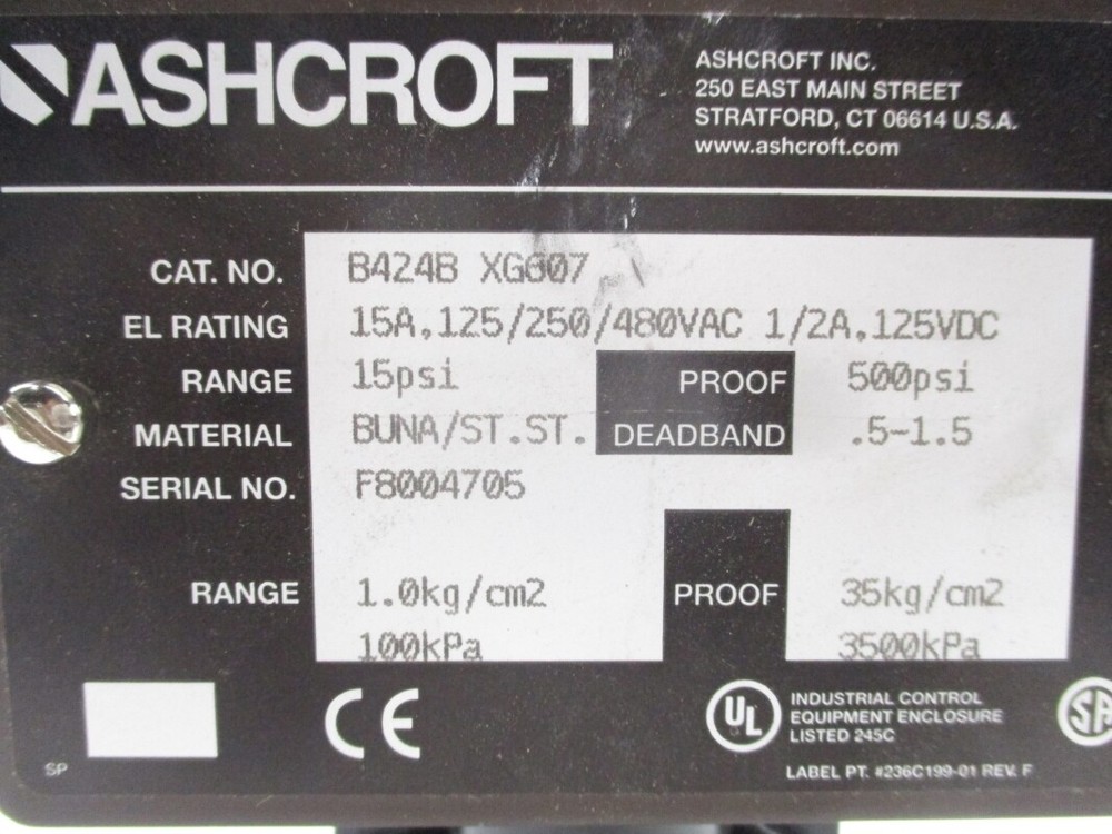 ASHCROFT B424BXG607 500PSI NSNP