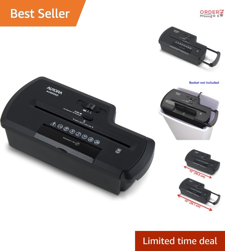 Automatic 8-Sheet Strip Cut Shredder with Jam Remover - Secure Document Solution