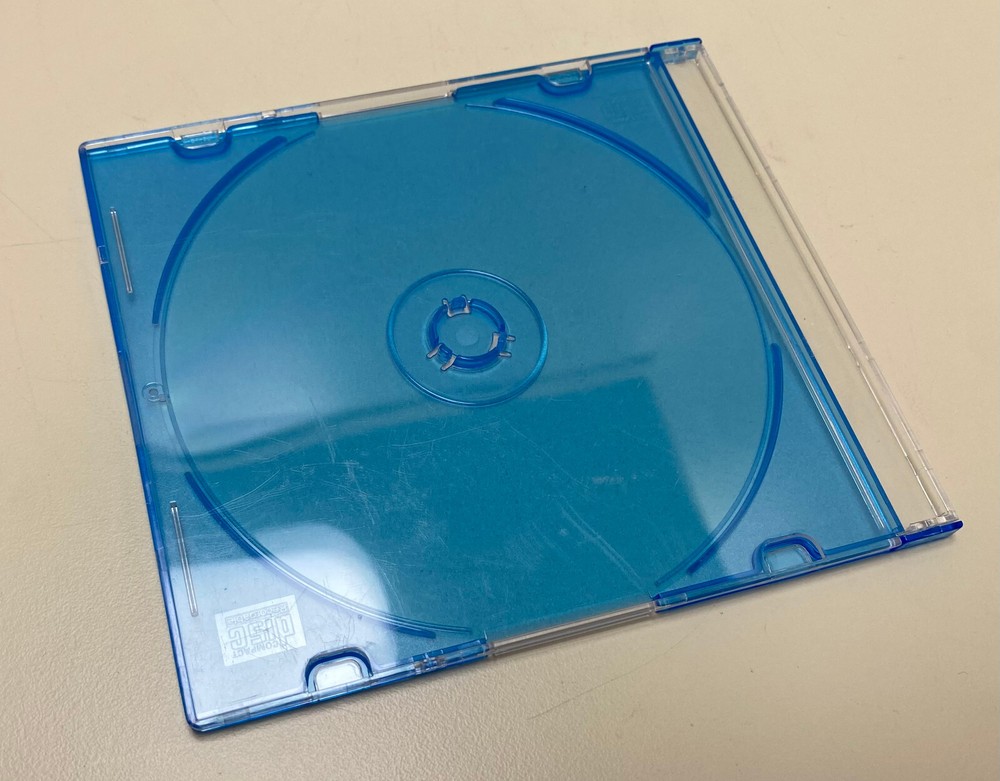 CD DVD Slimline Cases Jewel Boxes 24 Pack Blue Tray Clear Front