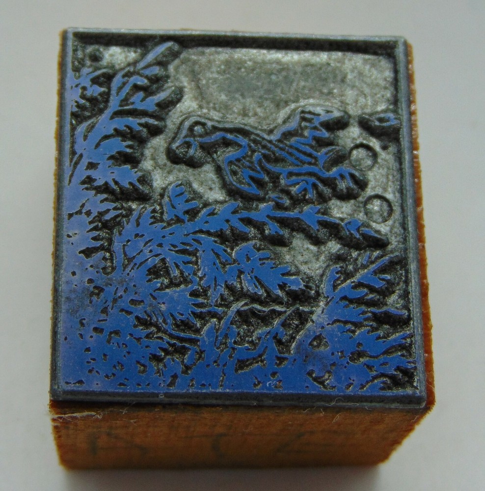 Printing Letterpress Printers Block Bird Flying By Trees