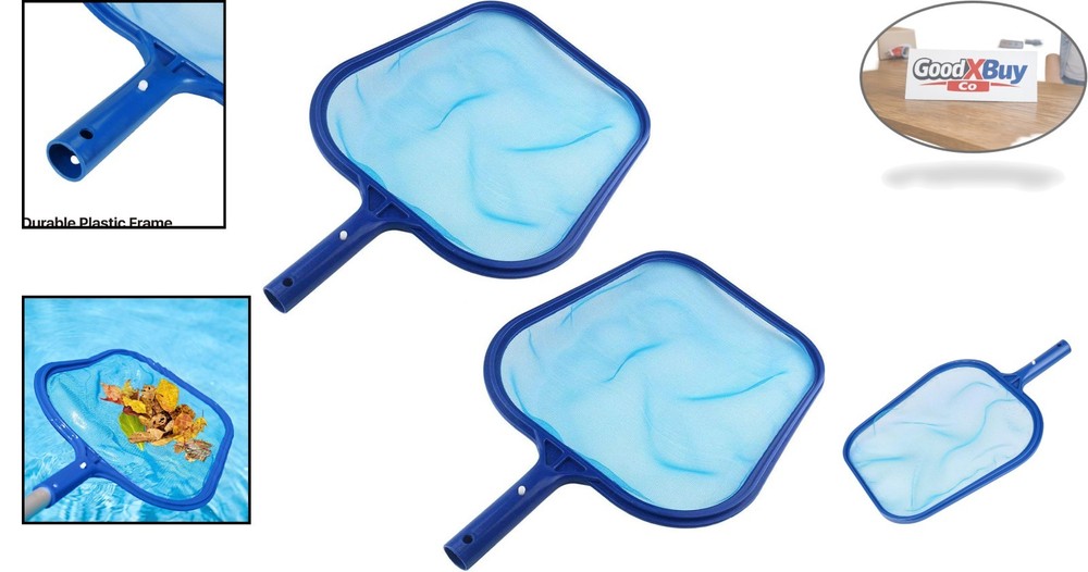2PCS Pool Leaf Skimmer Nets for Inground and Above-Ground Pools - Mesh Rake C...