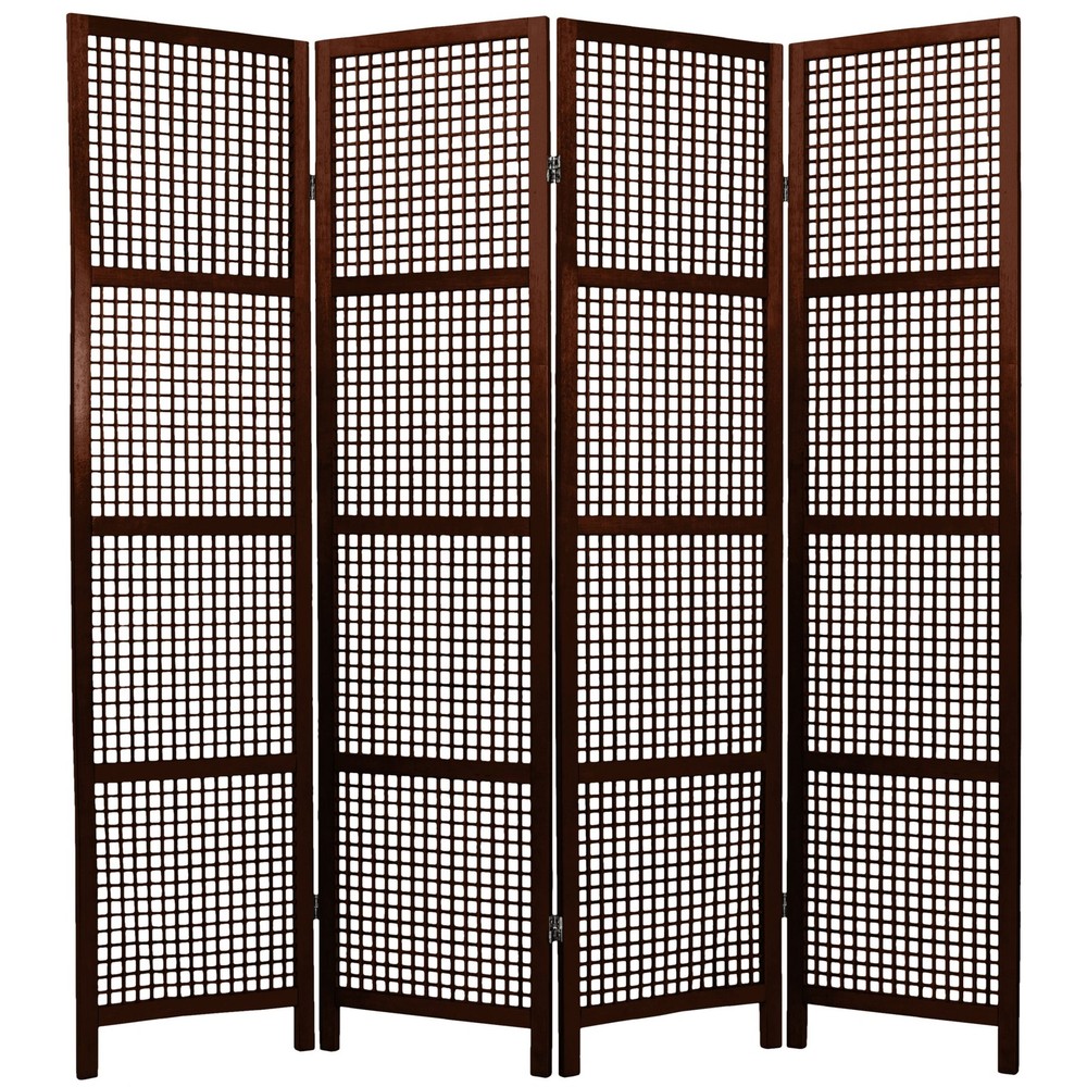 6 ft. Tall Miyagi Shoji Screen - 4 Panel - Walnut