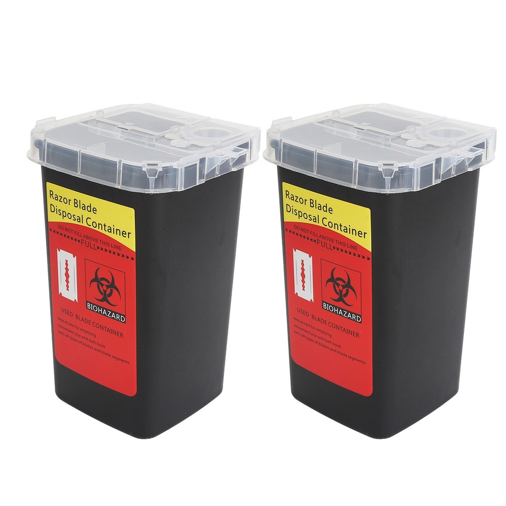 2pcs Blade Disposal Container Case Openable Cover Waste Blades Storage Box WT