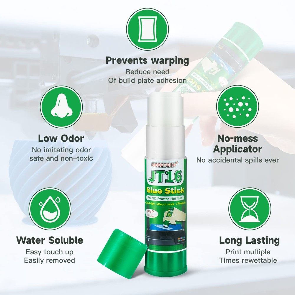 Geeetech 3D Printer Glue Sticks 6 Pack, 3D Printer Bed Adhesive for Hot Bed Prin