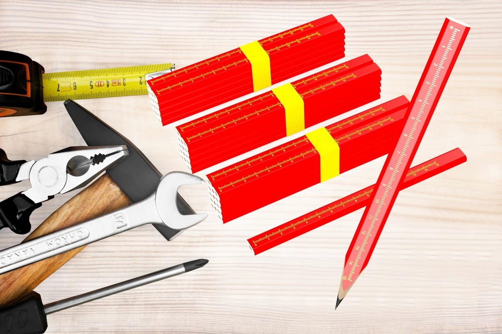 RONDURE 25-Pack Carpenter Pencils for Construction Woodworking Precise red