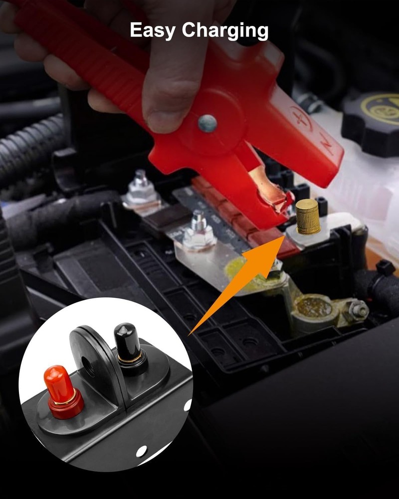 Battery Jump Post Kit, Remote Battery Jumper Terminals with Cable & Mounting