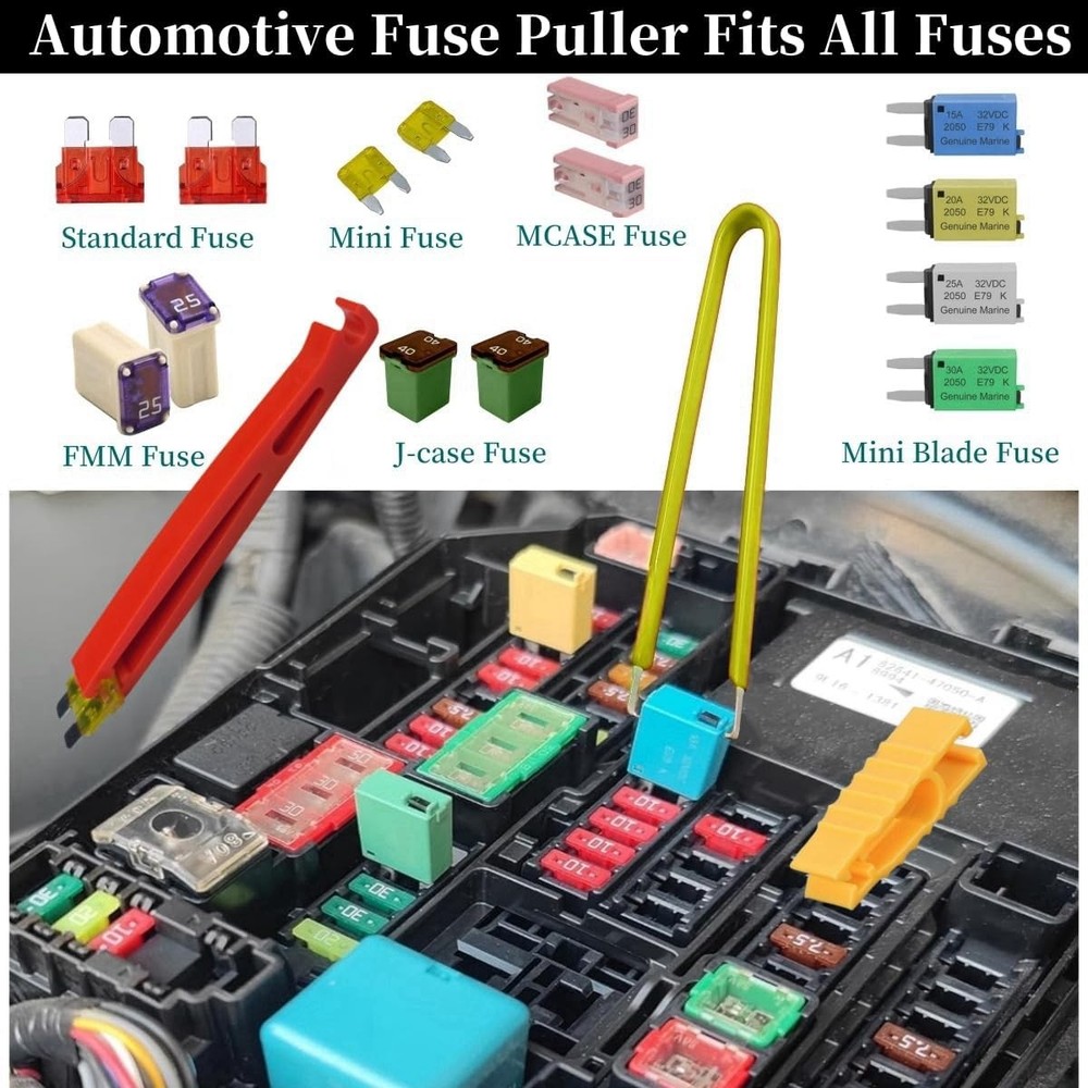 Fuse Puller Pliers, Relay Puller Pliers, 4-Pack Automotive Tools for Car Motorcy