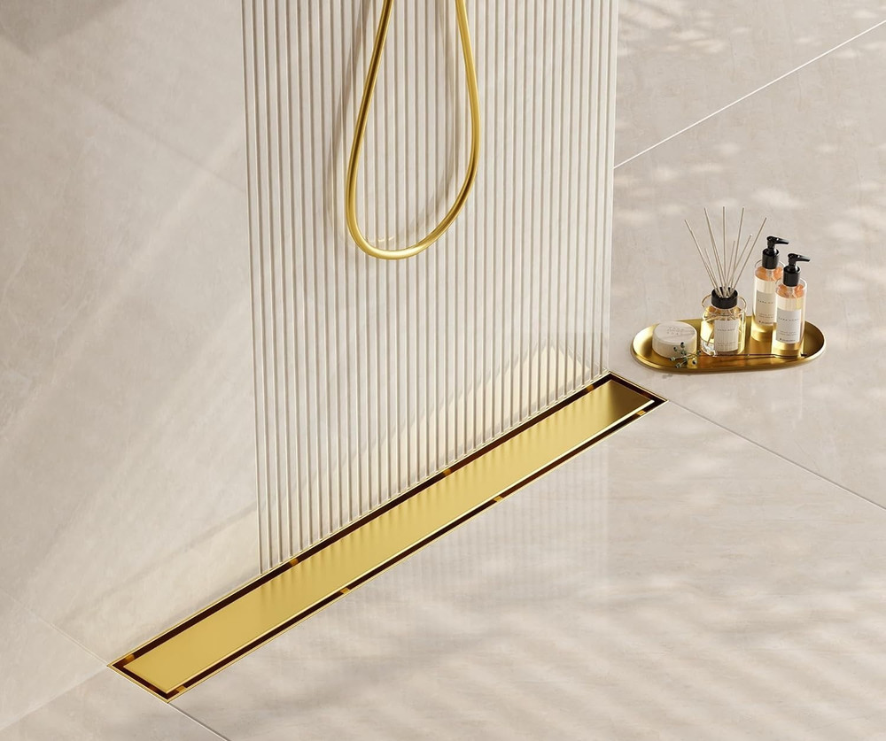 Neodrain 24 In. Shower Drain Gold Linear Rectangular SFS-3069-GD