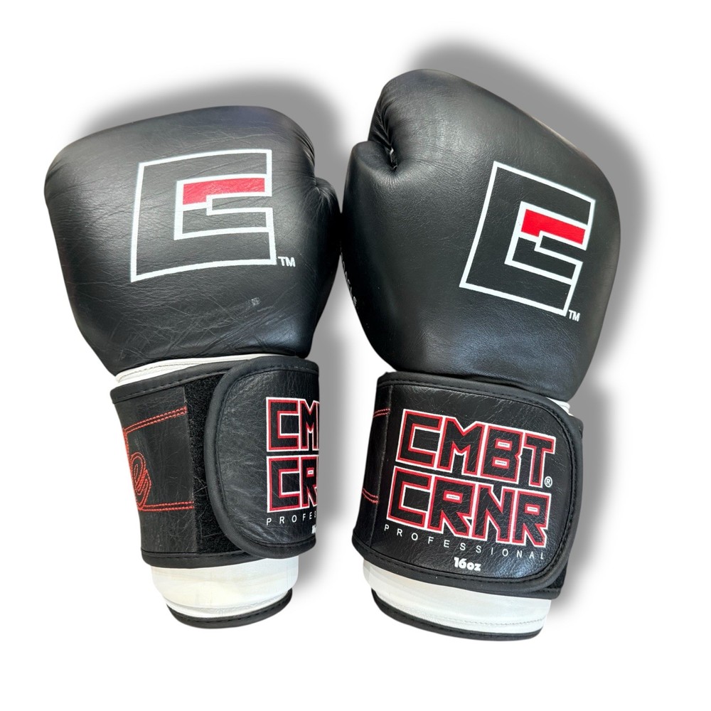 Combat Corner Professional Pinnacle 16oz Boxing Gloves Black