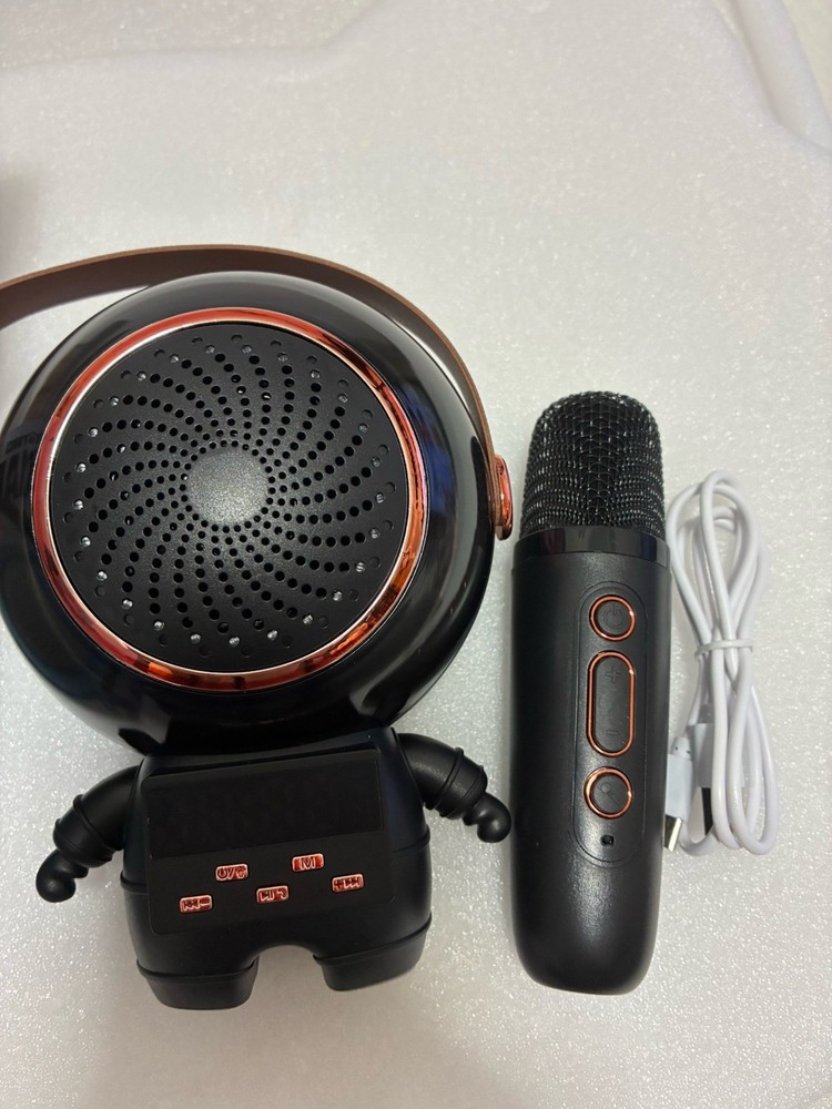 Portable Karaoke Speaker with Wireless Microphone LED Light Rechargeable