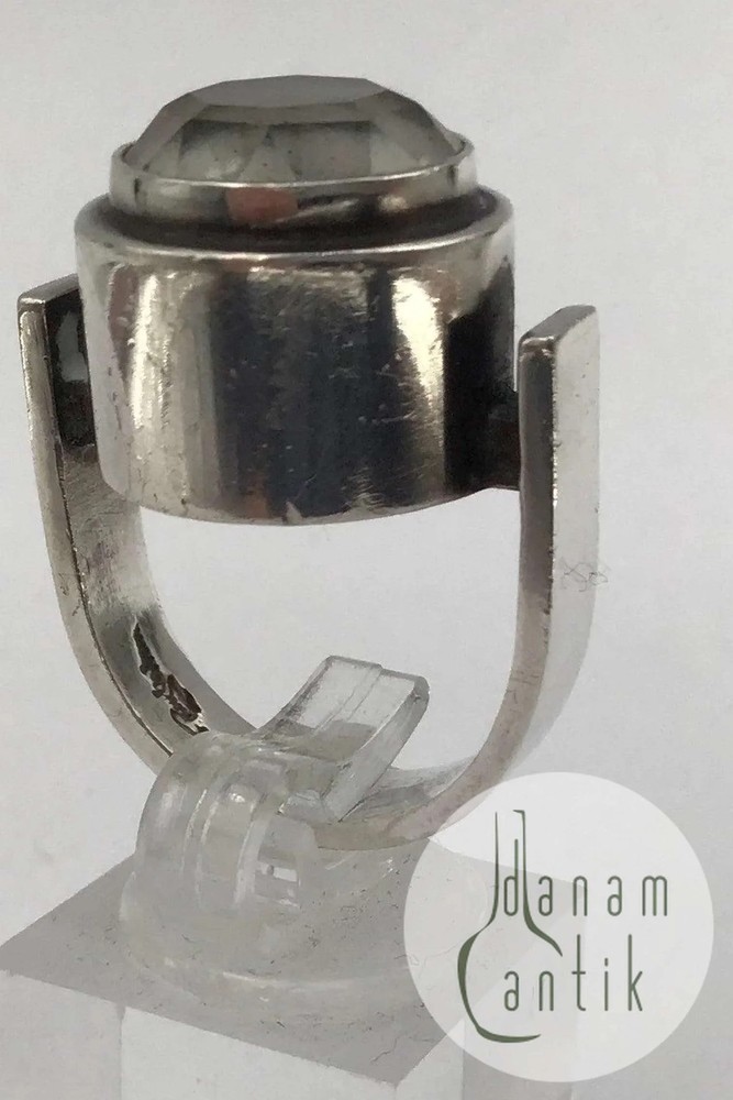 Aage Fausing / Rey Urban Sterling Silver Modern Ring Rock Crystal