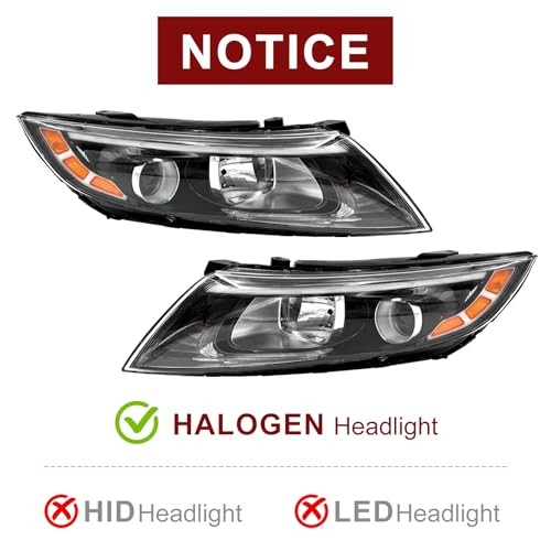 Headlight Assembly Compatible with 2014 2015 Kia Optima Left Driver Side