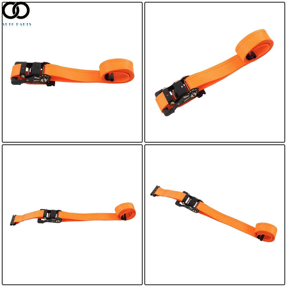 Durable 8' Ratchet Straps Wheel Chock Tie Down Trailer Trap System For ATV UTV
