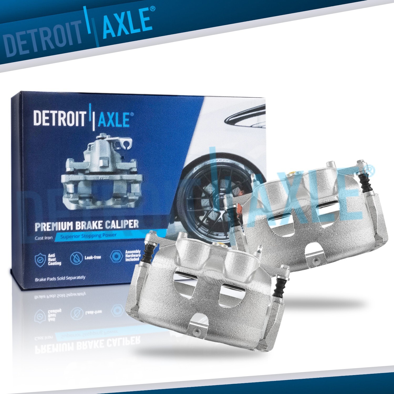 Front Brake Calipers w/ Brackets for 2012 2013 2015 2016 2017 Ford F-150 Lobo