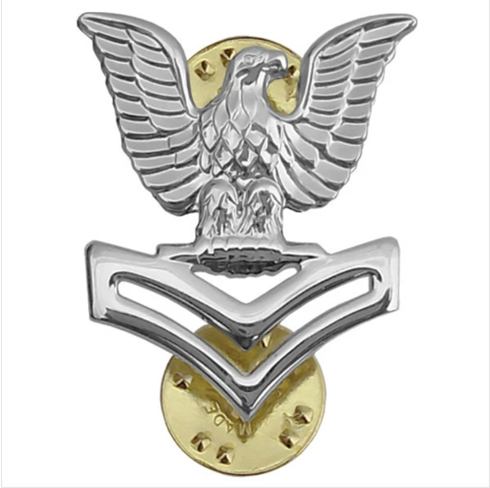 GENUINE U.S. NAVY COLLAR DEVICE: E5