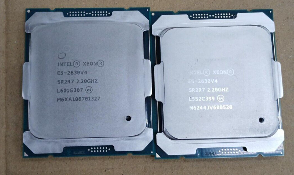 LOT OF 2 Intel Xeon SR2R7 E5-2630v4 2.2ghz Processor CPU PAIR