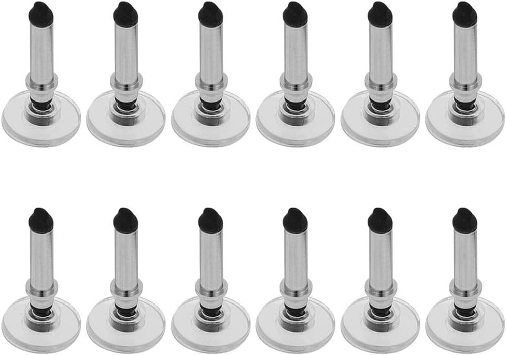 12Pcs Silver Universal Stylus Replacement Disc Tips Round Shape
