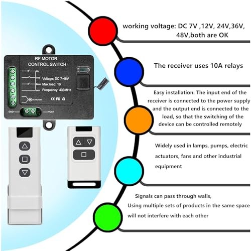 Forward Reverse Remote Switch,Linear Actuator 12V Remote Control 7V-48V DC