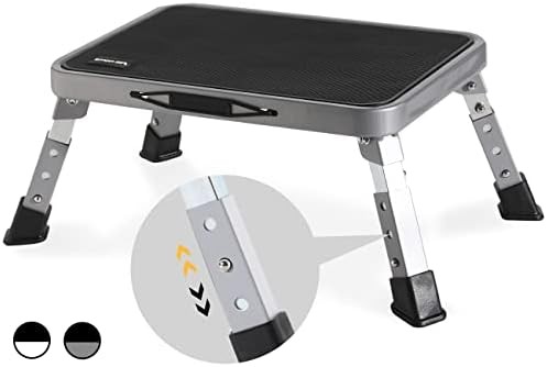 Folding Step Stool Adjustable Sturdy Metal Multi Use