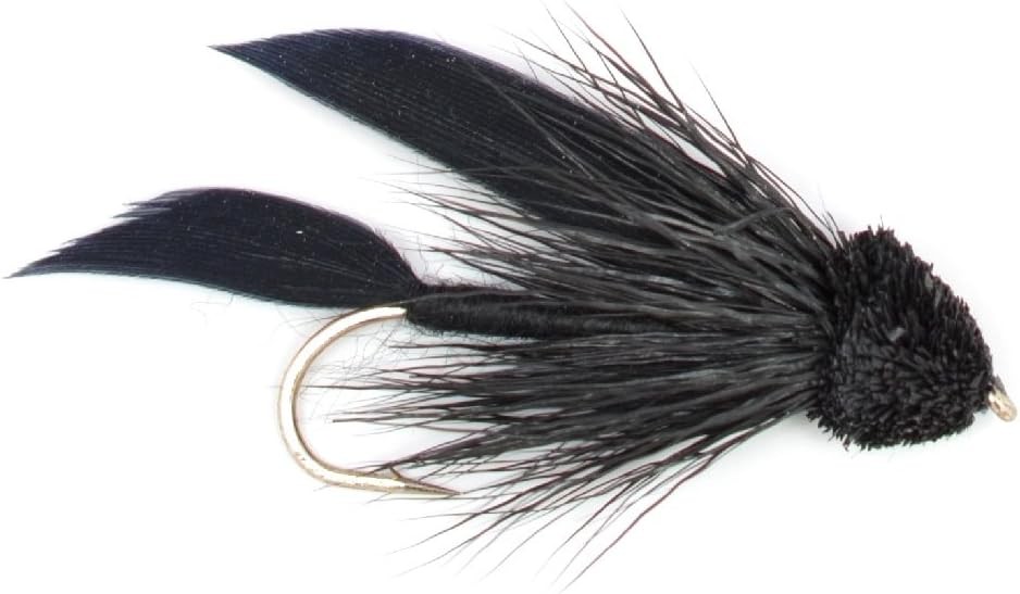 Black Muddler Minnow Streamers Fly - 4 Flies Size 4