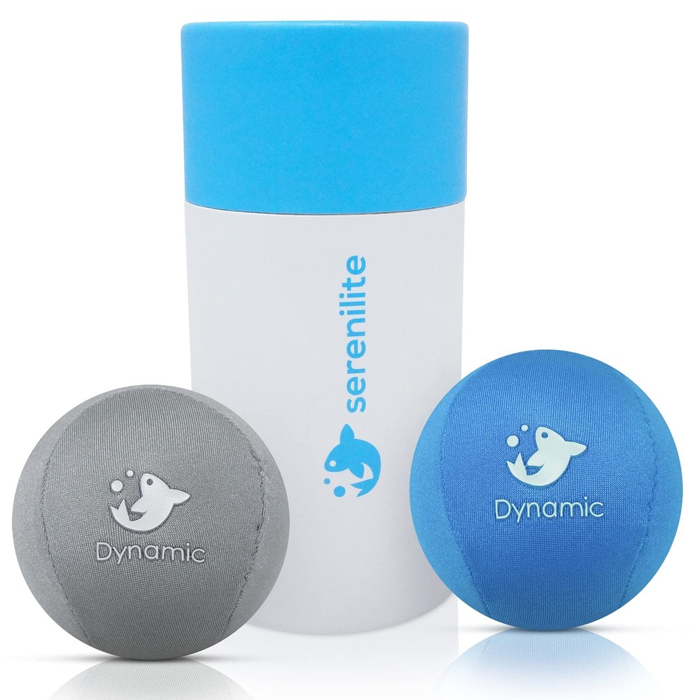 Serenilite Hand Therapy Exercise Stress Ball Bundle, Grey, Blue