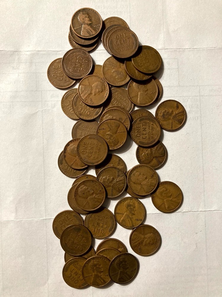 1928 Lincoln Wheat Cent Complete Roll (50 Coins) Circulated  (407E1)