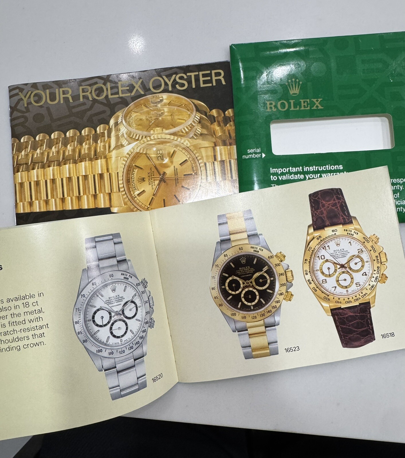 Authentic Rolex Daytona Booklet Manual 16528 16520 16523 16518 Year 1995 Clean