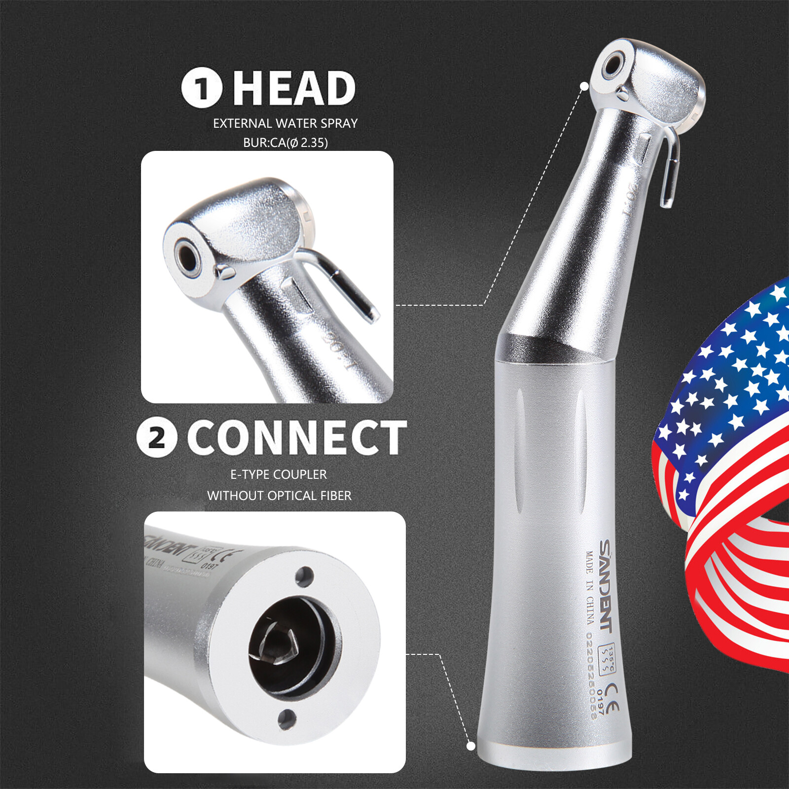 NSK Style SG20 Dental Implant 20:1 Contra Angle Push Button Surgical Handpiece S